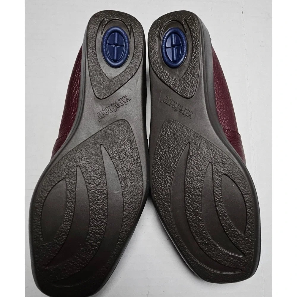Vitaform Plum Red Leather Loafer Flats Bow Comfort Shoes Womens‎ EU 42/US 12